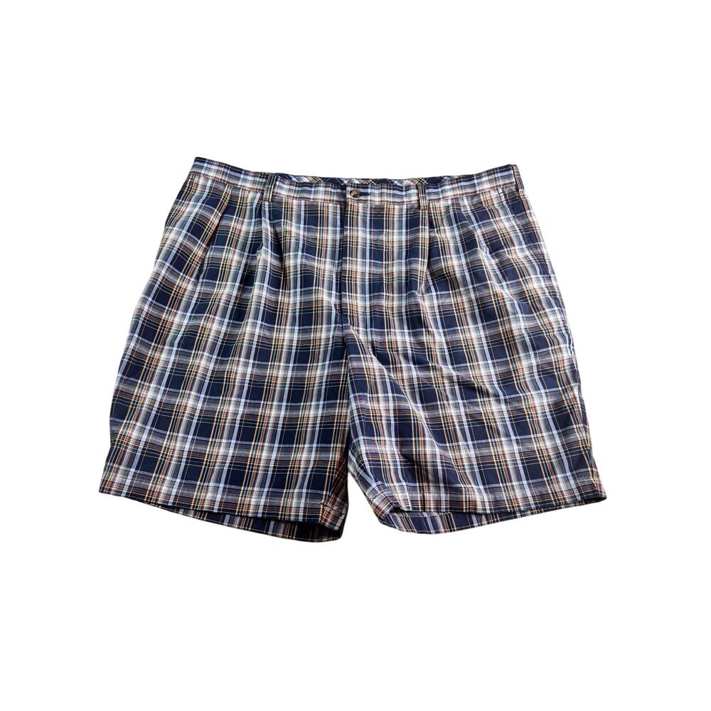 Vintage Roundtree & Yorke Gold Label Plaid Shorts Mens 44 Blue Cotton